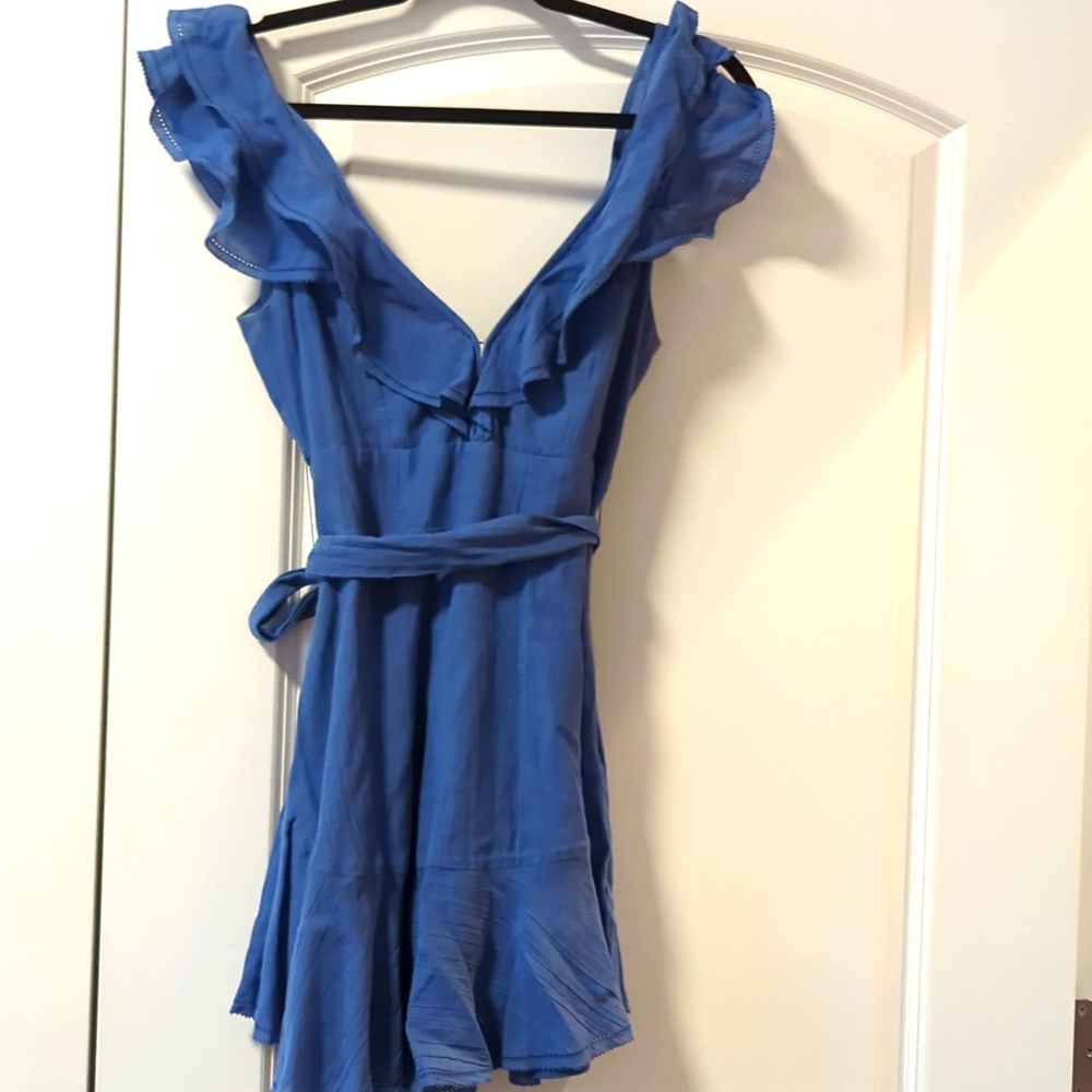 Saylor (Saks) Blue Ruffle Dress